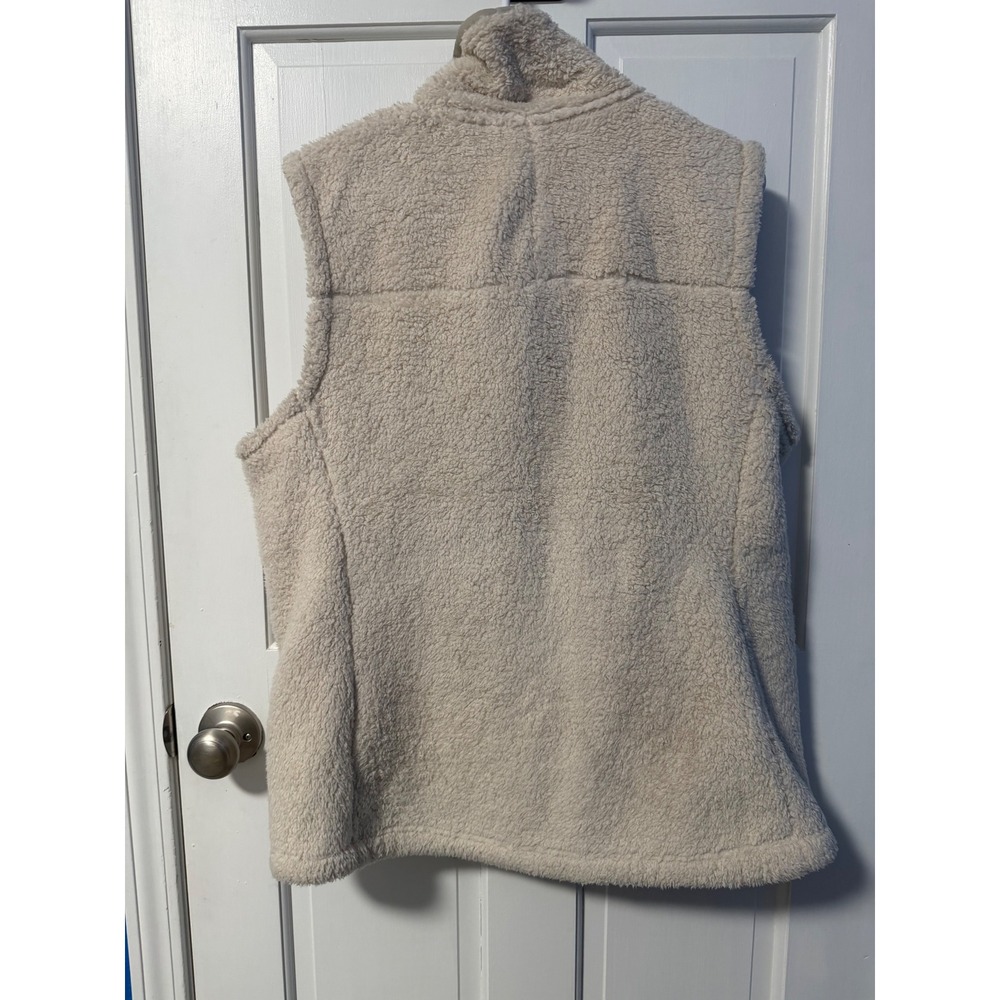 The North Face Fleece Vest Womens XL Cream Sherpa Zip‎ Up - Picture 5 of 8